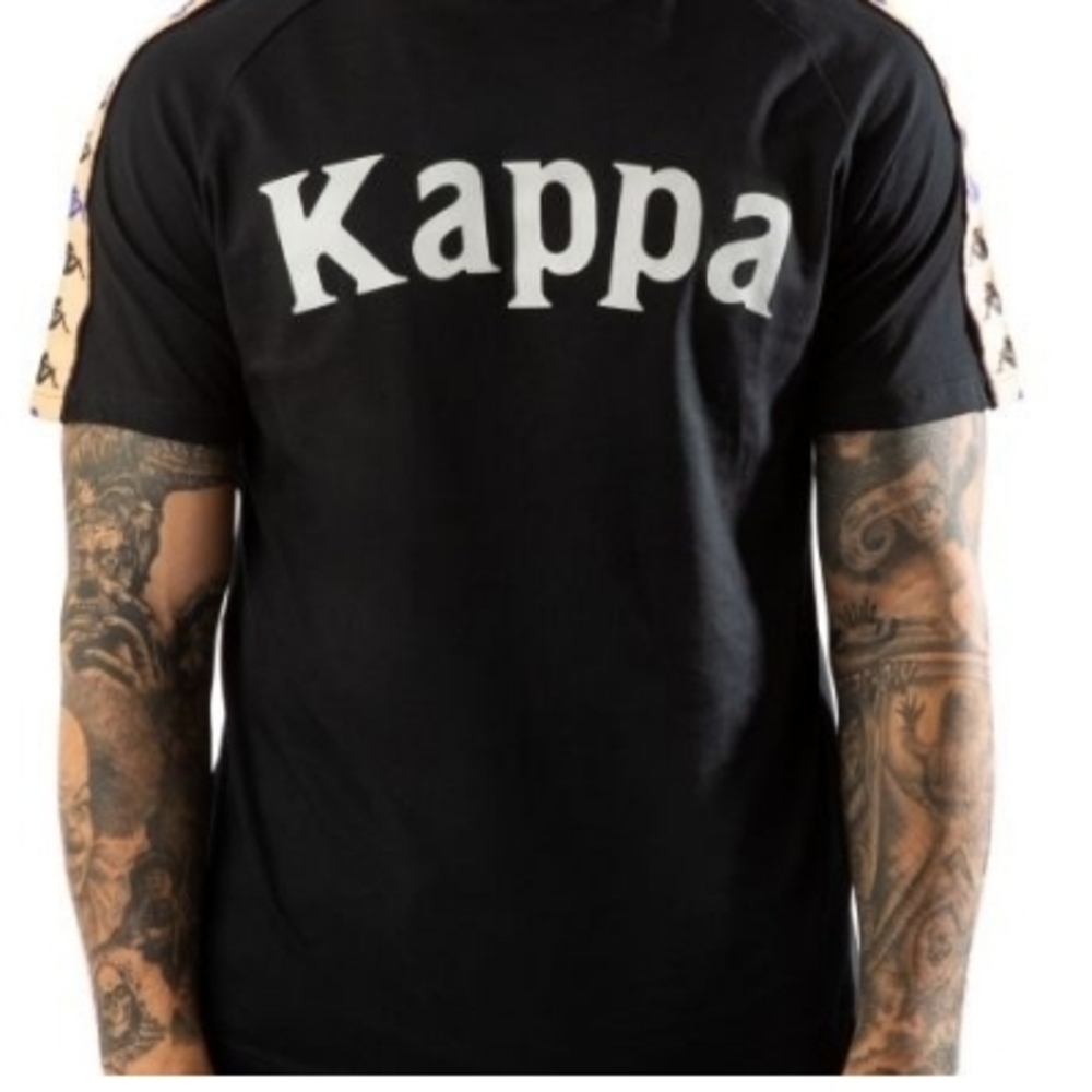Kappa Men's Size Large 222 Banda Cultin T-Shirt Size Black 100% Cotton EUC
